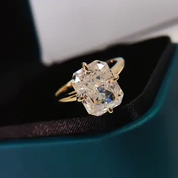 PT950 платиновое диамантен пръстен муассан, пръстен с диамант, просто темперамент, индивидуалност, четири нокът, пръстен златен цвят, пръстен за дупето