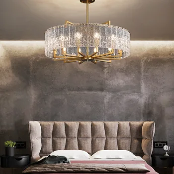 Стъклена ресторанная полилей с ромолящи на вода, креативен дизайн, Американската лукс, Начало декор за всекидневната, Led лампа