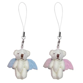 Ключодържатели-амулети Y1UE Angel Bear, скъпа окачване, меки играчки, ключодържател, украса за раницата, бижута за жени и момичета