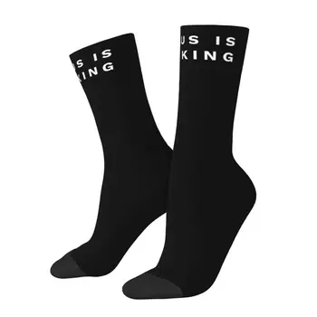 Чорапи-рокли Jesus Is My King за мъже и жени, топло модна новост, католически християнски чорапи за екипажа
