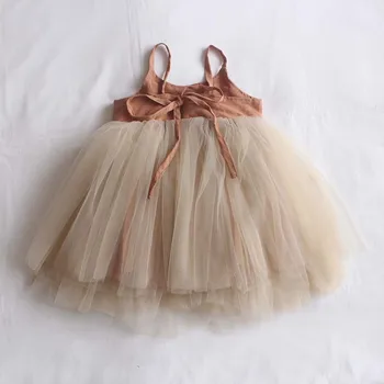deer jonmi 2022 Нови Летни рокли-поличка за момиченца Стягане от воал Бална рокля за деца Детско принцеса рокля с отворен гръб