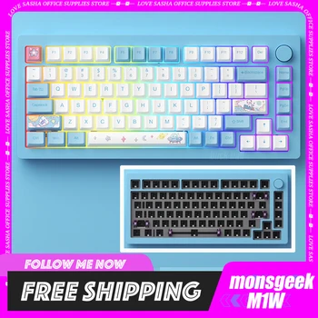 Комплект клавиатура Monsgeek M1W, Безжична ръчна уплътнение от алуминиева сплав комплект за персонализиране на RGB, Компютърен аксесоар за PC геймър