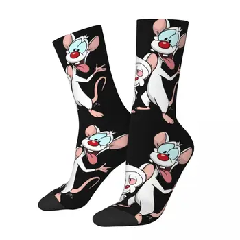 Цветни спортни чорапи с шарките на Кутрето и на мозъка, за продажба на всички сезони, аниме, супер меки нескользящие чорапи със средна тръба