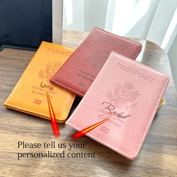 Корици за паспорти за пътуване САЩ женски Розов Персонализирани Притежател на паспорт Дизайнерски Калъф за паспорт за пътуване
