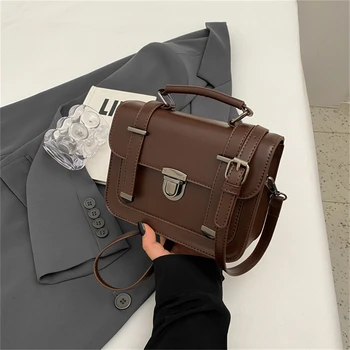 Нови дамски чанти, тенденция 2023, Реколта кожена чанта пощальон за момичета, дамски ежедневни чанти-тоут, дамска чанта в стил ретро, дамски чанти