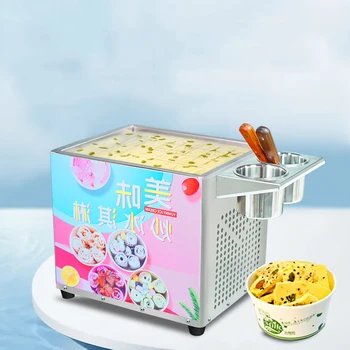 Машина за пържене сладолед, Двойна / Единична Квадратна Кръгла Машина за приготвяне на кисело мляко, шейкове, снежната сирене, Електрически плот от неръждаема стомана, Търговски