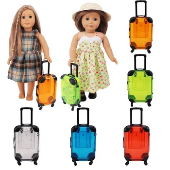 Стоп-моушън дрехи, Прозрачен куфар, за американските момичета от 18 инча И аксесоари за бебета кукли 43 см, Играчки за момичета от ново поколение, подарък