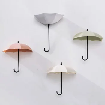 3 бр./компл. Креативен Кука във формата на чадър, Цветна Закачалка за ключове, Аксесоари за декорация на стените в спалнята, Тегло на товара 0,2 кг U3