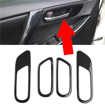 За Mazda 3 седан/Axela BL 2009-2013 Карбоновая вътрешна врата копчето на колата, затвори купата, наслагване на рамки