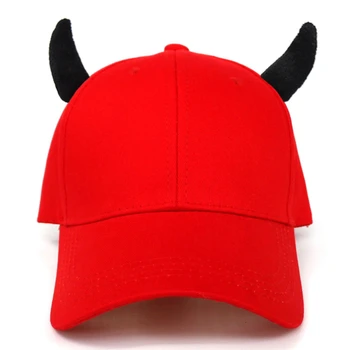 2020 Нова шапка, Мъжки рогат дявол Пролетта-есента Корейската мъжки и дамски бейзболна шапка на Хелоуин