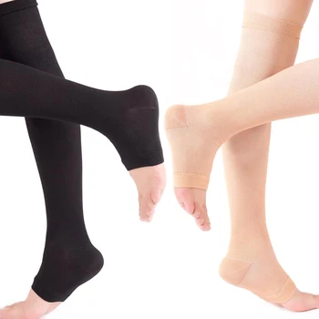 1БР Акрил, памук компресия чорапи с високо налягане с отворени пръсти от разширени вени, чорапи за мъже и жени