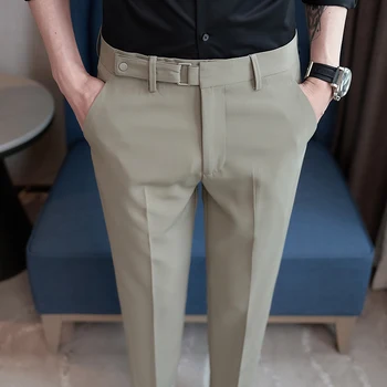 2023 Пролет Лято Всекидневни Бизнес костюм Мъжки Панталони са Обикновена Офис светски панталони с дължина до щиколоток Градинска Мъжки дрехи
