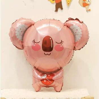 Балон с мультяшными животни за украса на парти по случай рожден Ден, Алуминиево фолио, Розов балон Коала