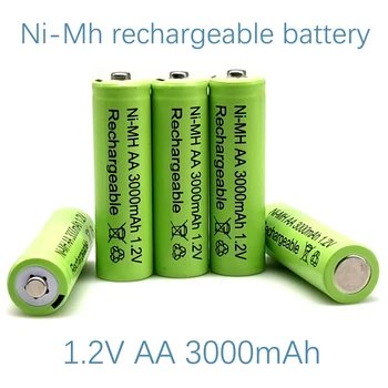 1.2 AA 3000 mah Акумулаторна Батерия NiMH Зелена Батерия Подходящ за Градински Слънчева Светлина, Led, Фенерче, Факел