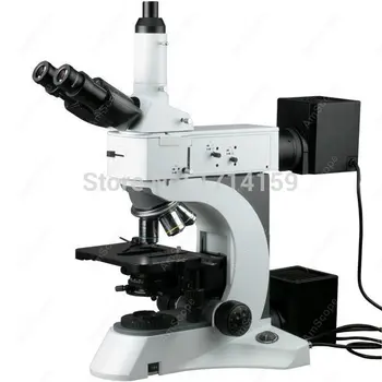Микроскоп Darkfield-AmScope доставя желязо и стомана микроскоп 50X-1500X с функция затъмняване и поляризация