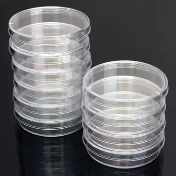 10 бр стерилни Пластмасови чаши Петри, чаши за култивиране на бактериите с капаци 55x15 мм 90x15 мм за лабораторни изследвания на биологични материали