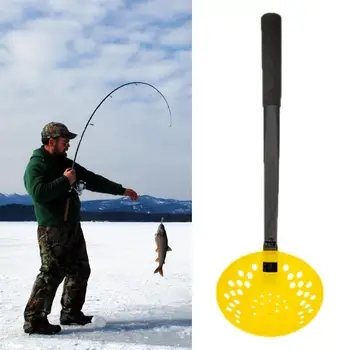 Ергономичен дизайн скимер за лед риболов ABS, свободни ръце, висококачествена и устойчива на плъзгане сгъваема обиране-лъжичка за лед