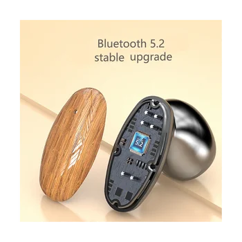Безжични Bluetooth слушалки M35 Wood Grain TWS, сензорни ушите, спортни слушалки Bluetooth 5.2