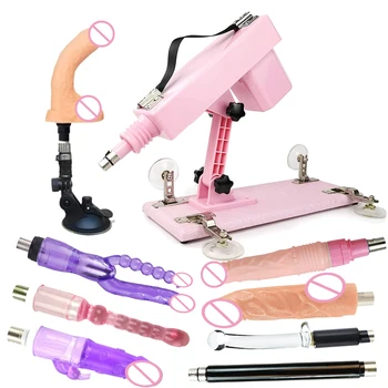 Розова автоматична секс-машина с дюзи 3XLR, любовна машина за жени, регулируем машина за мастурбация, пистолет за глад, секс-играчки