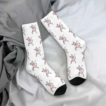 Честит Забавни Мъжки чорапи Harajuku Смешни Dabbing Sphynx Cat Sock Спортни Дамски Чорапи Пролет Лято Есен Зима
