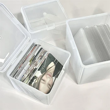 Кутия за съхранение на фотокарточек, Прозрачно фолио, етикети, държач за карти Korea Idol, Настолен органайзер за съхранение, Кутия за класификация, Канцеларски материали